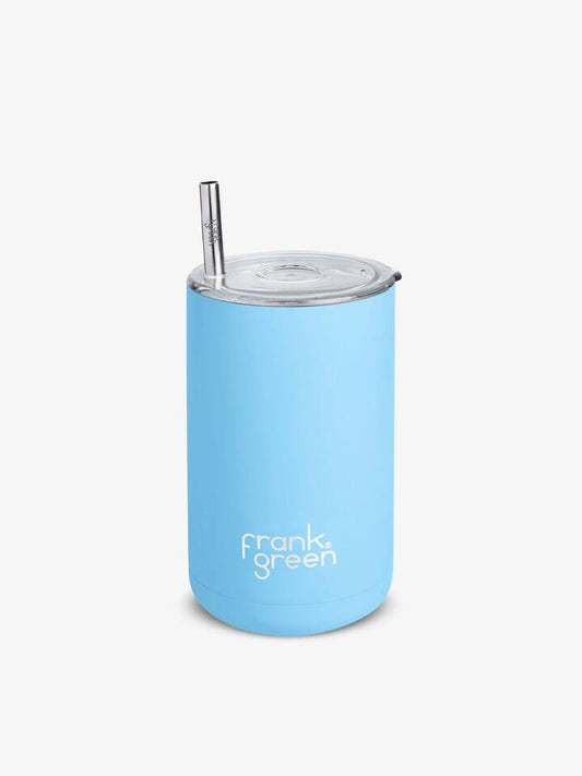 Image of Kitchen & Dining. Productname: Frank Green Iced Coffee Cup With Straw ONE SIZE Sky Blue in Sky Blue colour by brand - Frank Green