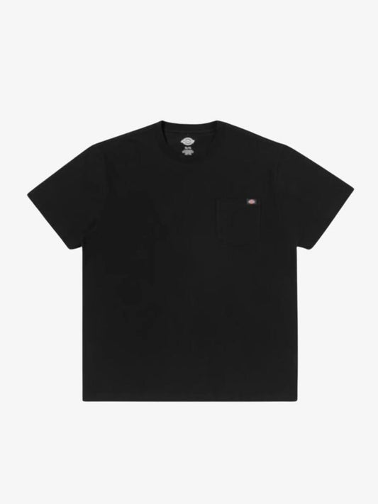 Image of a model wearing Tops. Productname: Dickies Heavy Jersey Pocket Tee in Black colour by brand - Dickies