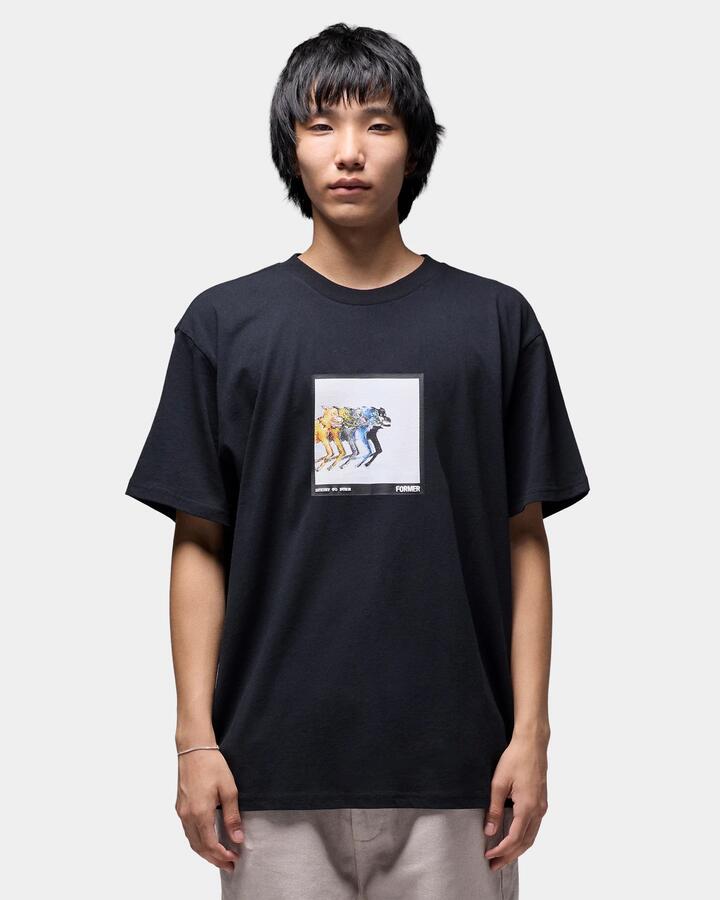 Image of T-Shirts. Product name - Former Mens Erratic T-Shirt Black in Black colour by brand - Former