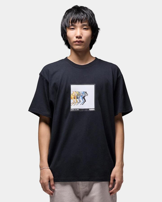 Image of T-Shirts. Product name - Former Mens Erratic T-Shirt Black in Black colour by brand - Former