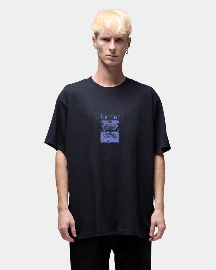 Image of T-Shirts. Product name - Former Mens Dane Crux T-Shirt Black in Black colour by brand - Former