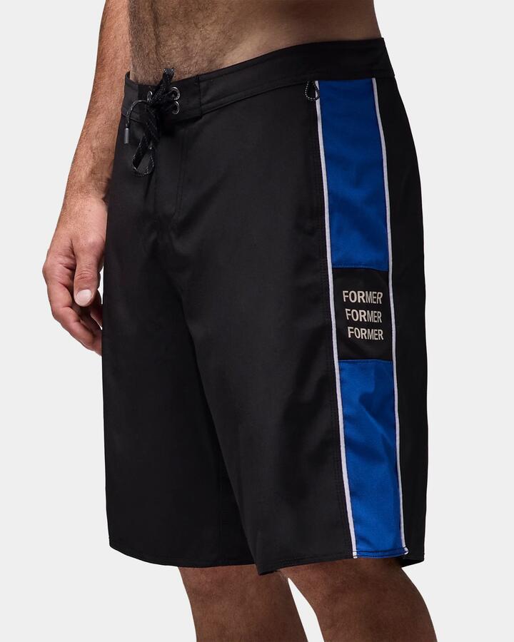 Image of Swimwear. Product name - Former Mens System Eclipse 20" Boardshorts Black in Black colour by brand - Former