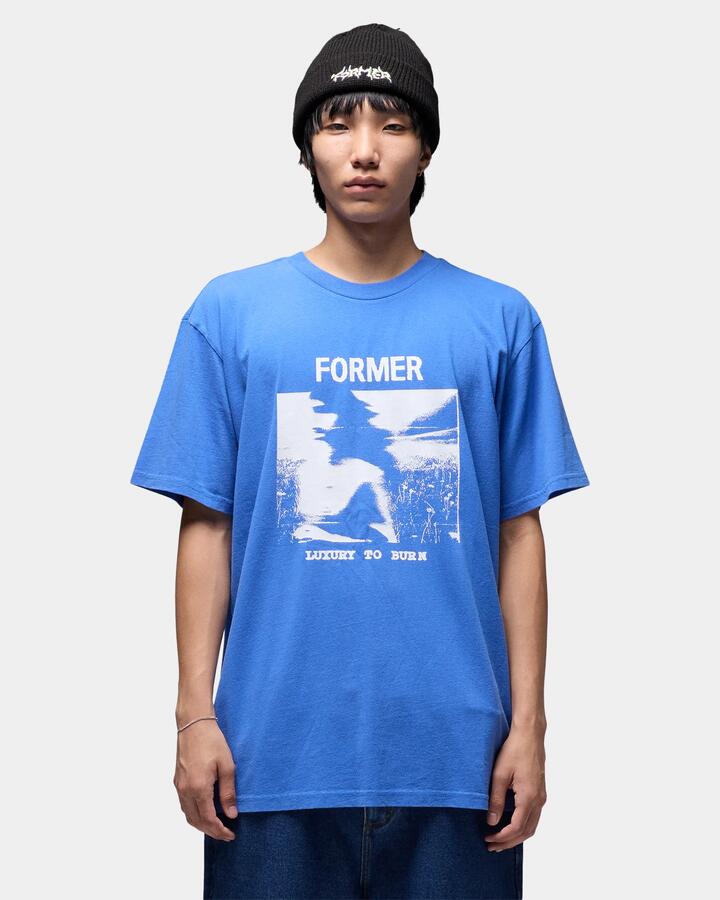 Image of T-Shirts. Product name - Former Mens Shunning T-Shirt Cobalt in Cobalt colour by brand - Former