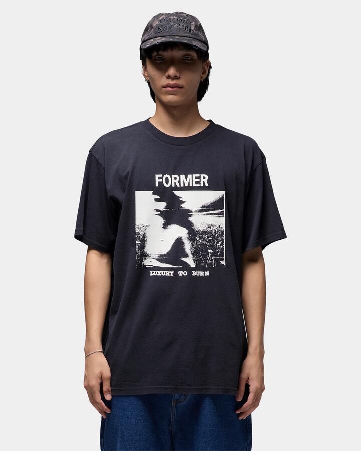 Image of T-Shirts. Product name - Former Mens Shunning T-Shirt Washed Black in Washed Black colour by brand - Former