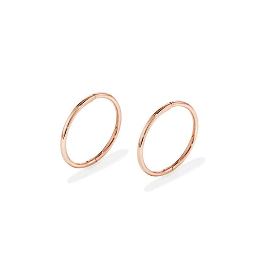 Image of Earrings. Productname: 14mm Sleeper Earrings in 9kt Rose Gold in Gold colour by brand - Bevilles