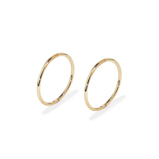 Image of Earrings. Productname: 16mm Sleeper Earrings in 9kt Yellow Gold in Gold colour by brand - Bevilles