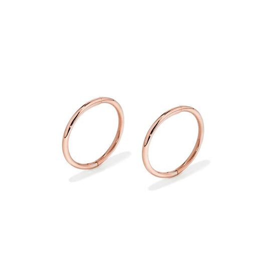 Image of Earrings. Productname: 12mm Sleeper Earrings in 9kt Rose Gold in Gold colour by brand - Bevilles
