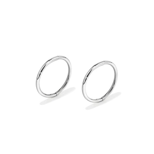 Image of Earrings. Productname: 12mm Sleeper Earrings in 9kt White Gold in Gold colour by brand - Bevilles