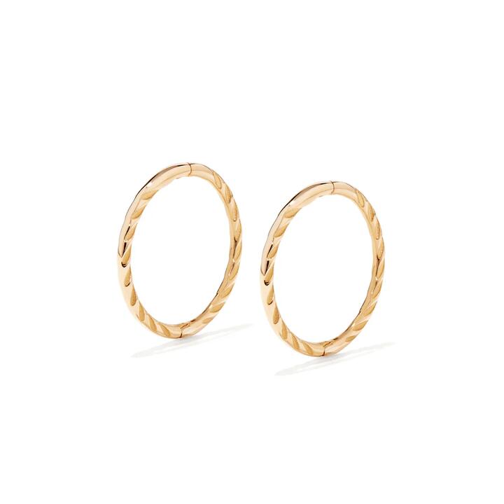 Image of Earrings. Productname: 12mm Twist Sleeper Earrings in 9kt Yellow Gold in Gold colour by brand - Bevilles