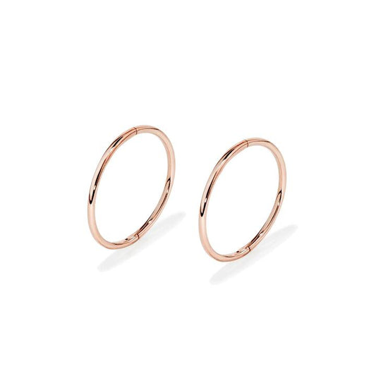 Image of Earrings. Productname: 16mm Sleeper Earrings in 9kt Rose Gold in Gold colour by brand - Bevilles