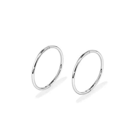 Image of Earrings. Productname: 16mm Sleeper Earrings in 9kt White Gold in Gold colour by brand - Bevilles