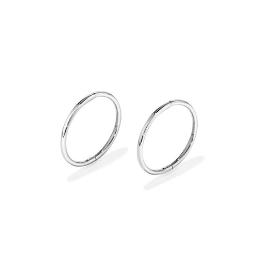 Image of Earrings. Productname: 14mm Sleeper Earrings in 9kt White Gold in Gold colour by brand - Bevilles