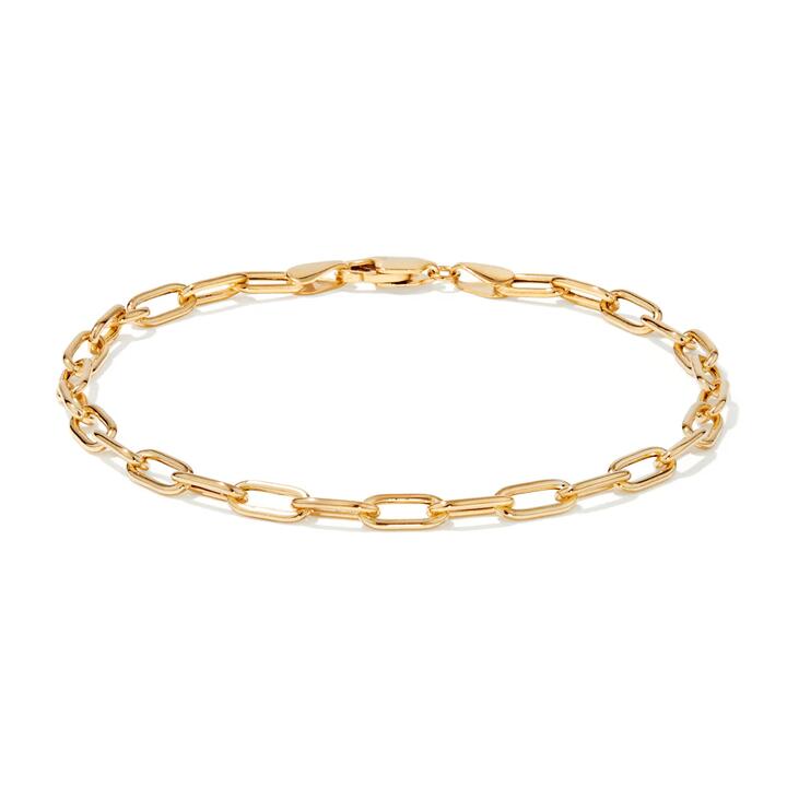 Image of Bracelets. Productname: 19cm Paperclip Bracelet in 9kt Yellow Gold in Gold colour by brand - Bevilles