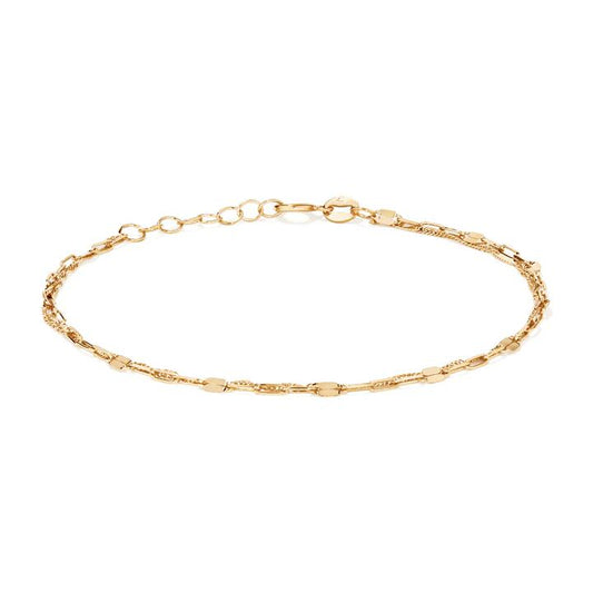 Image of Bracelets. Productname: 19cm Fancy Double Strand Bracelet in 9kt Yellow Gold in Gold colour by brand - Bevilles