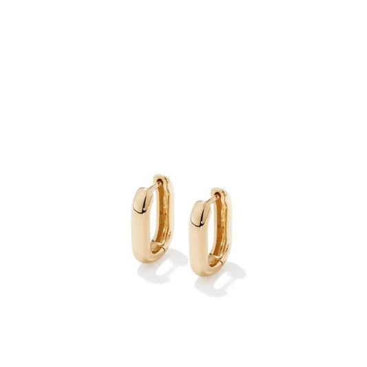 Image of Earrings. Productname: 15mm Paperclip Huggie Earrings in 18kt Gold Plated Sterling Silver in Silver colour by brand - Bevilles