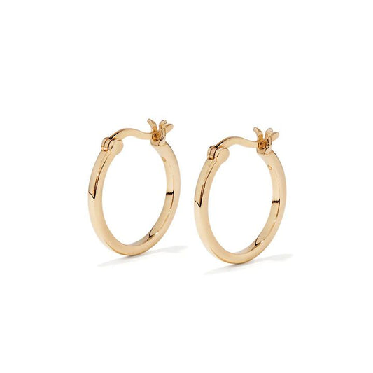 Image of Earrings. Productname: 15mm Round Hoops in 18kt Gold Plated Sterling Silver in Silver colour by brand - Bevilles