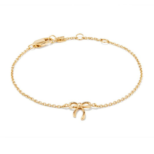 Image of Bracelets. Productname: 18cm Bow Bracelet in 18kt Gold Plated Sterling Silver in Silver colour by brand - Bevilles