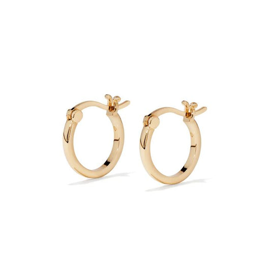 Image of Earrings. Productname: 13mm Polished Hoop Earrings in 18kt Gold Plated Sterling Silver in Silver colour by brand - Bevilles
