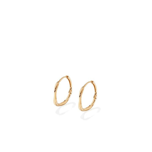 Image of Earrings. Productname: 16mm Wave Huggies in 18kt Gold Plated Sterling Silver in Silver colour by brand - Bevilles