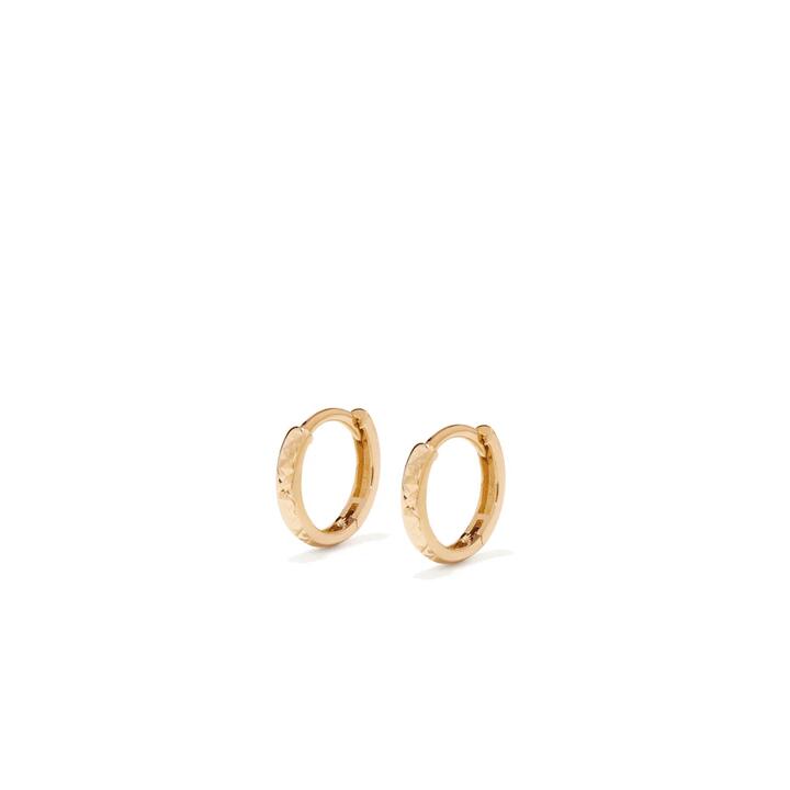 Image of Earrings. Productname: 8mm Diamond Cut Huggie Earrings in 9kt Yellow Gold in Gold colour by brand - Bevilles