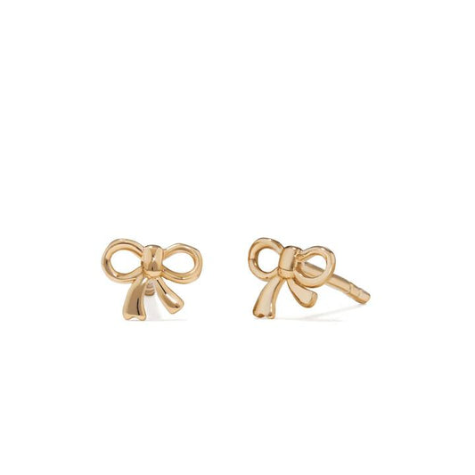 Image of Earrings. Productname: Bow Stud Earrings in 18kt Gold Plated Sterling Silver in colour by brand - Bevilles