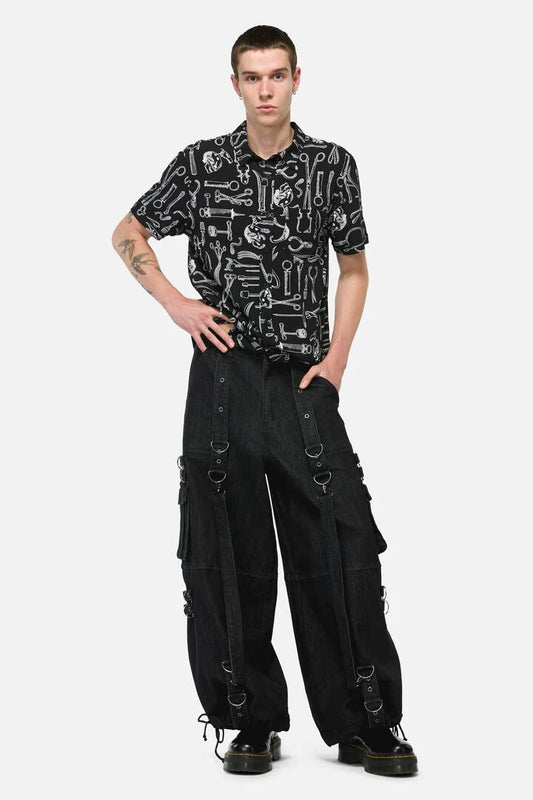 Image of a model wearing Pants. Productname: Radio Raver Punk PantÂ in Black colour by brand - Black Friday