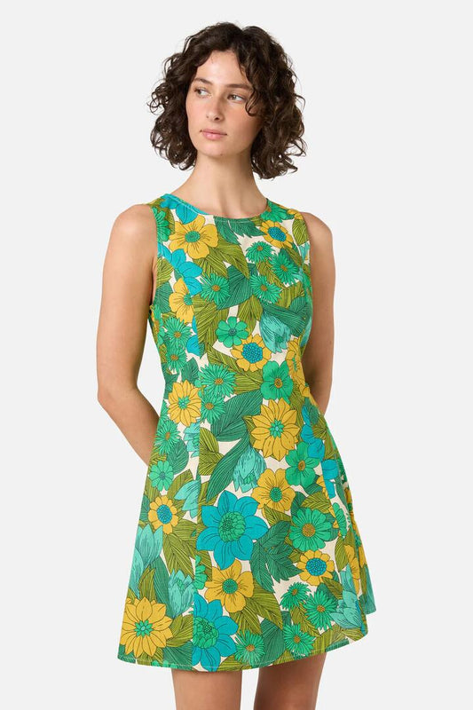 Image of Dresses. Productname: Nellie 70'S Floral Shift Dress in Green colour by brand - Princess Highway