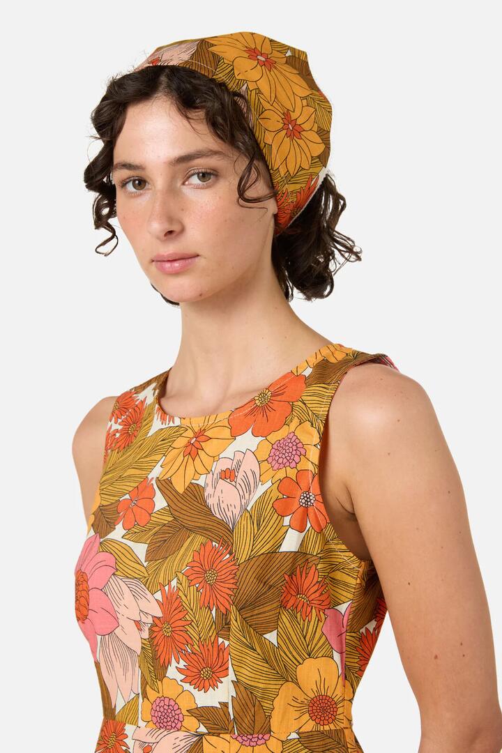 Image of Scarves & Shawls. Product name - Nellie 70'S Floral Head Scarf in Pink colour by brand - Princess Highway