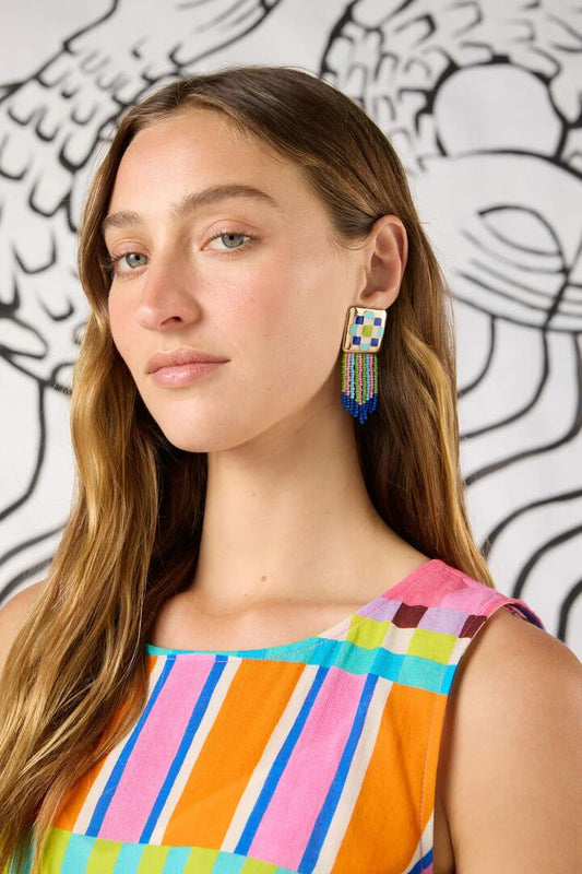 Image of Earrings. Productname: On Holiday Beaded Earring in Multi colour by brand - Gorman