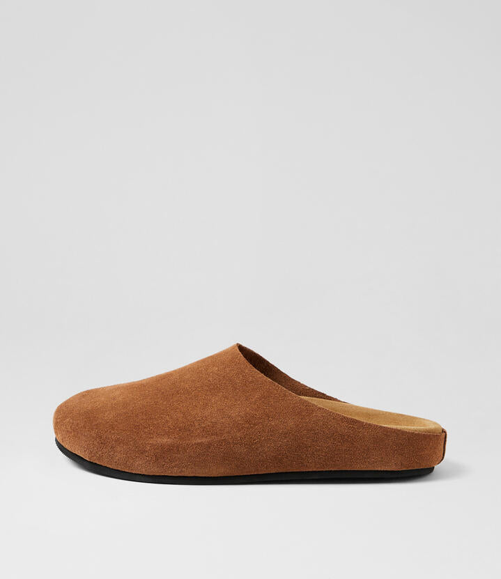 Image of Sandals. Productname: Devena Choc Suede Mules in Choc colour by brand - MOLLINI