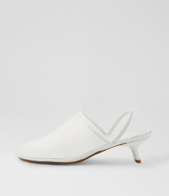Image of Heels. Productname: Ican White Mesh Leather Heels in WHITE colour by brand - MOLLINI