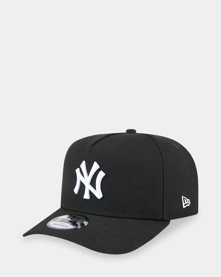Image of Hats. Product name - New Era 9Fifty A-Frame New York Yankees Cap Black in Black colour by brand - New Era
