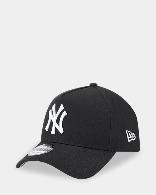 Image of Hats. Product name - New Era 9Forty A-Frame New York Yankees Cap Black in Black colour by brand - New Era