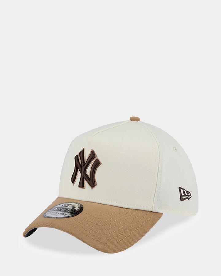 Image of Hats. Product name - New Era 39Thirty A-Frame New York Yankees Cap White in White colour by brand - New Era
