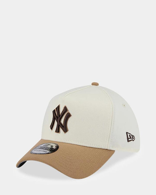 Image of Hats. Product name - New Era 39Thirty A-Frame New York Yankees Cap White in White colour by brand - New Era