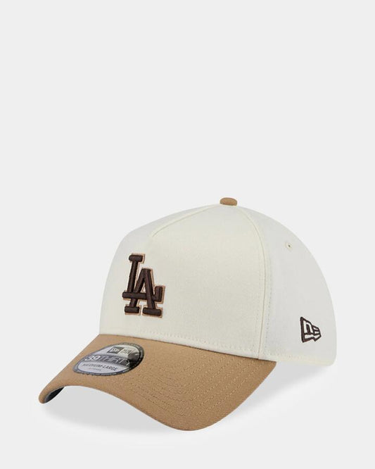 Image of Hats. Product name - New Era 39Thirty A-Frame Los Angeles Dodgers Cap White in White colour by brand - New Era