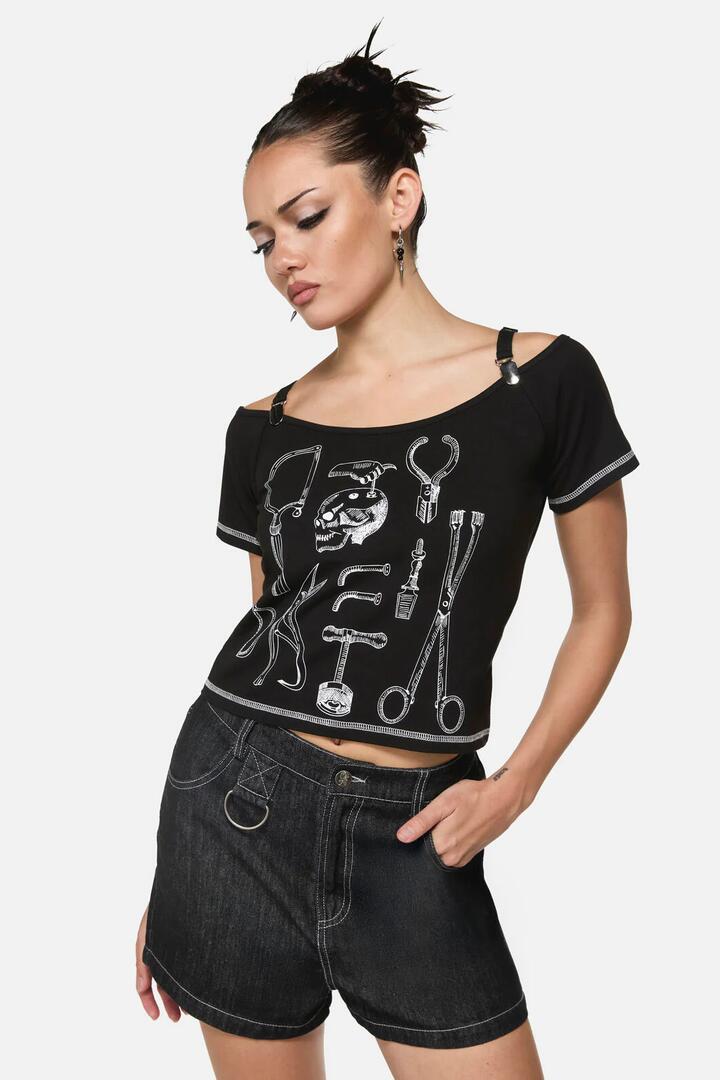 Image of T-Shirts. Productname: Tools Goth Raglan Tee in Black colour by brand - Black Friday