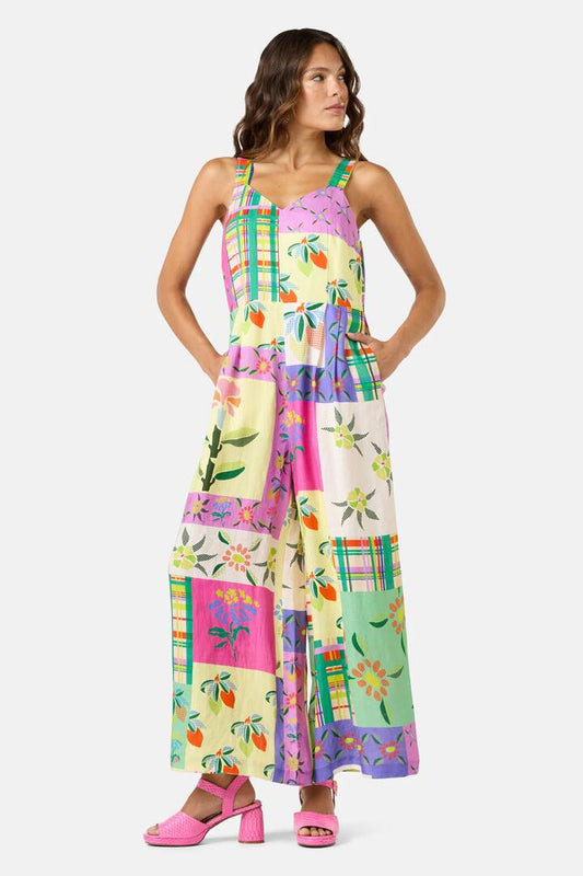 Image of a model wearing Pants. Productname: Stencil Garden Print Pantsuit in Print colour by brand - Gorman