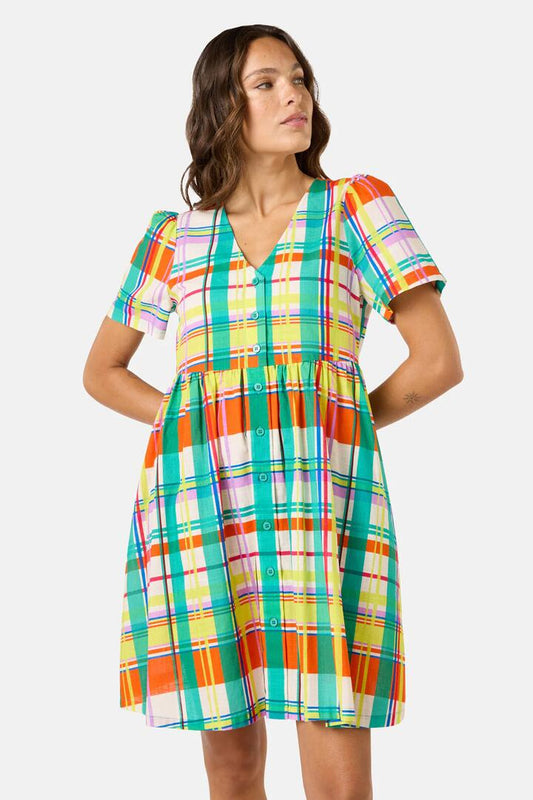 Image of Dresses. Productname: Geo Pop Check Smock Dress in Print colour by brand - Gorman