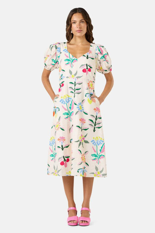 Image of Dresses. Productname: Stencil Garden Midi Dress in Print colour by brand - Gorman