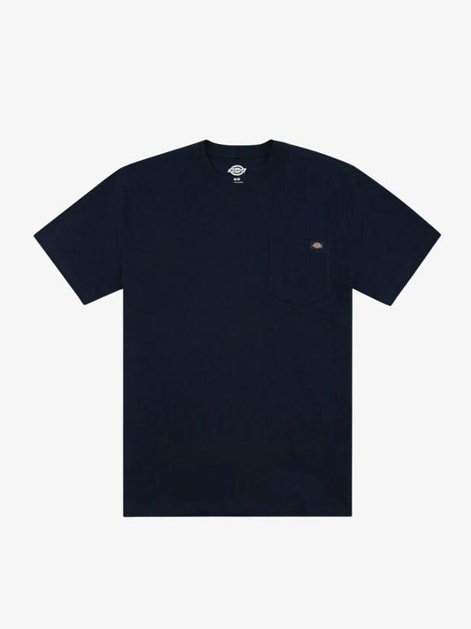 Image of a model wearing Tops. Productname: Dickies Heavy Jersey Pocket Tee in Dark Navy colour by brand - Dickies