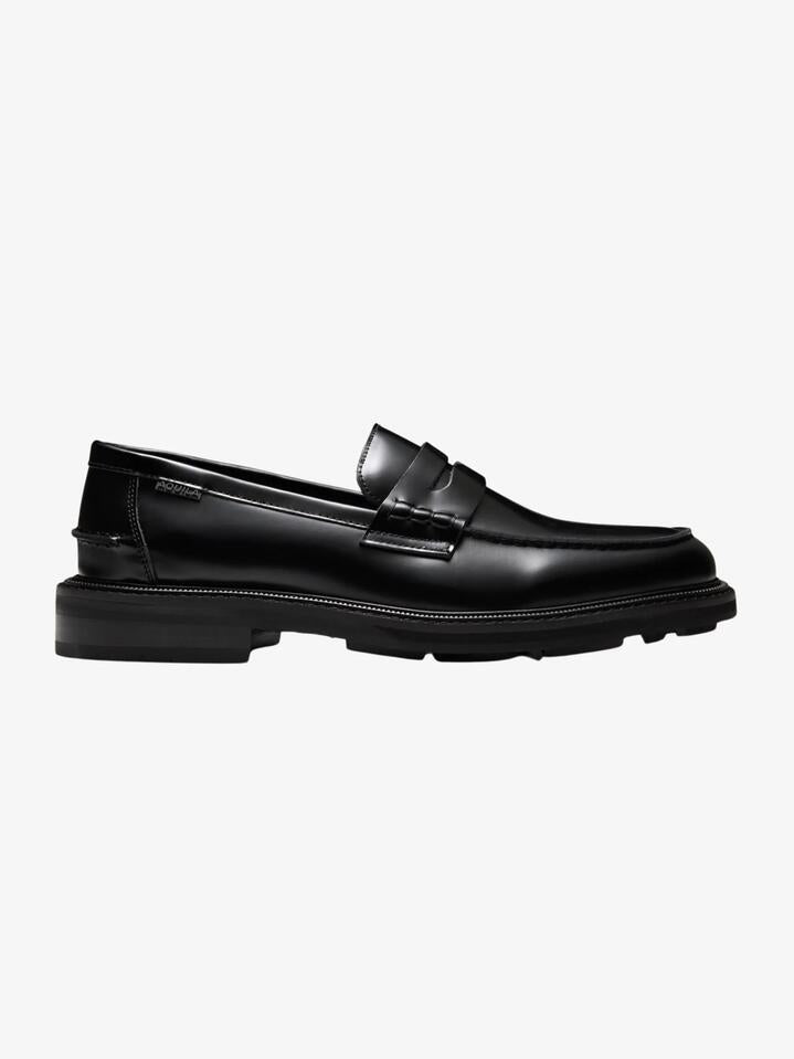 Image of Flats. Productname: Aquila Mensa Penny Loafers in Black colour by brand - Aquila