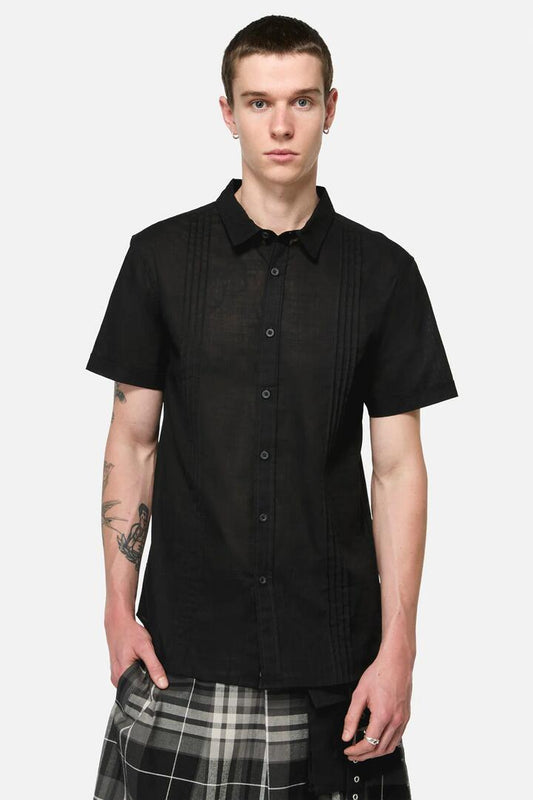 Image of a model wearing Tops. Productname: Fairy Dust Goth SS Shirt in Black colour by brand - Black Friday