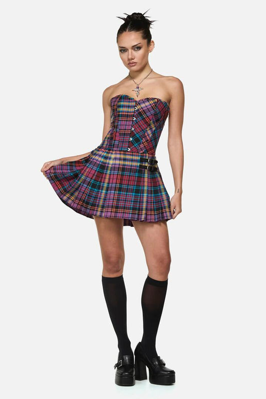 Image of a model wearing Skirts. Productname: Nightminds Tartan Skort in Multi colour by brand - Black Friday