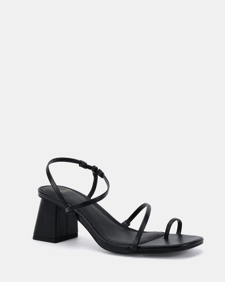 Image of Heels. Productname: Ultan: Black - Women's Strappy - Low Heel in Black colour by brand - Novo