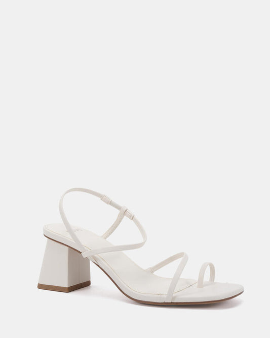 Image of Heels. Productname: Ultan: White - Women's Strappy - Low Heel in Multi colour by brand - Novo