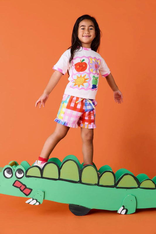 Image of a model wearing Tops. Productname: Jumble Guys Kids SS Tee in Multi colour by brand - Gorman