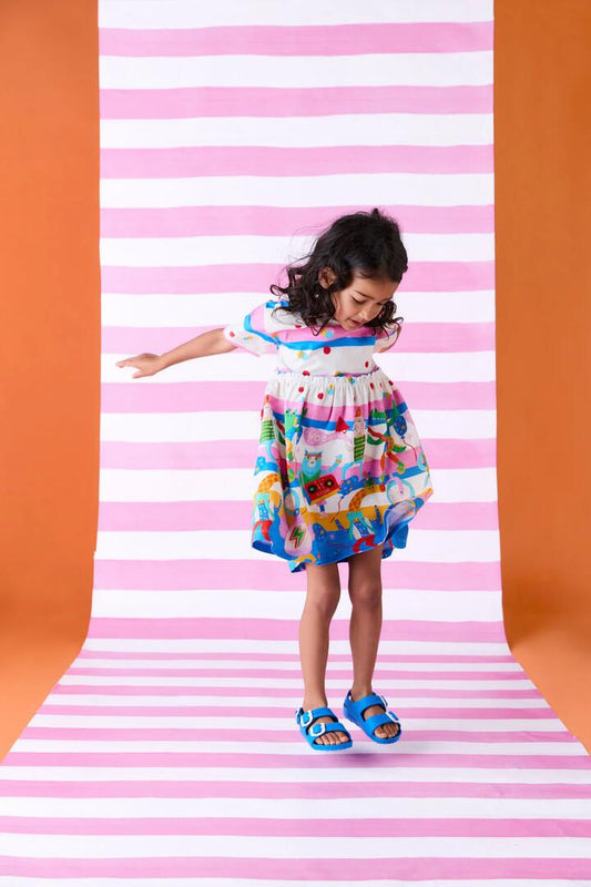 Image of Dresses. Product name - Party Stripe Kids Dress in Multi colour by brand - Gorman