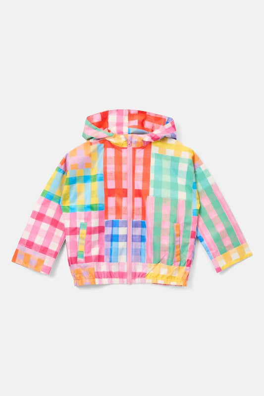 Image of a model wearing Rain Coats. Productname: Vichy Check Kids Raincoat in Multi colour by brand - Gorman