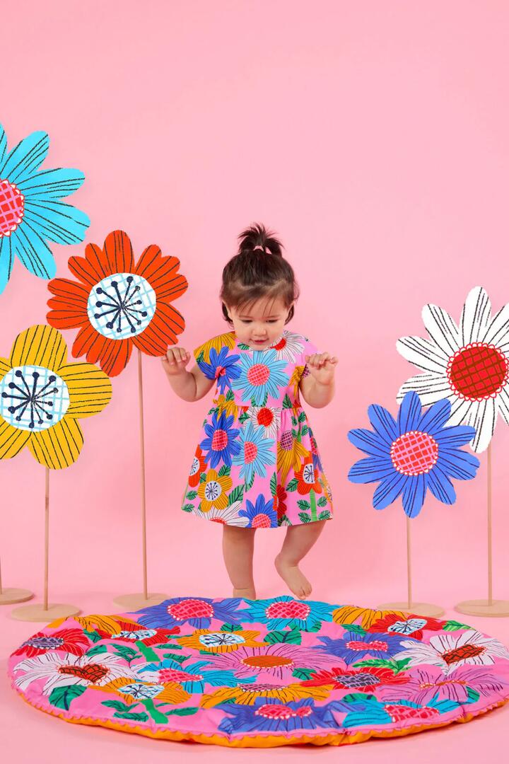Image of Dresses. Product name - Blooming Floral Baby Dress in Pink colour by brand - Gorman